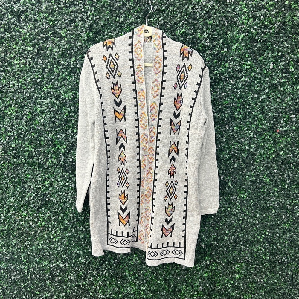 SHEIN EMERY ROSE Graphic Detail Cardigan W/ Hoodie - Size L!